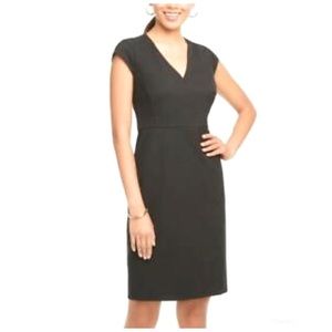 NWT Ann Taylor black v-neck cap sleeve sheath dress